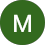 Alphabet letter M on green background