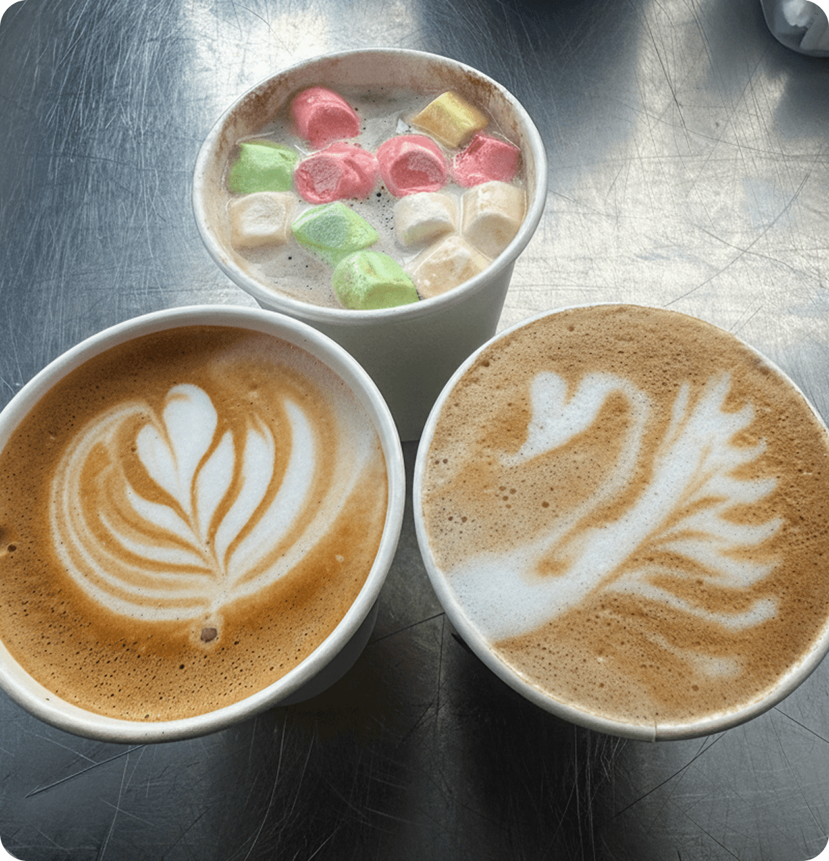 Colorful marshmallow hot chocolate